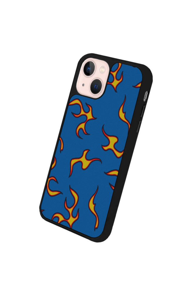 iPhone 15 Plus Uyumlu Retro Flame Patterns Tasarımlı Glossy Premium Kılıf