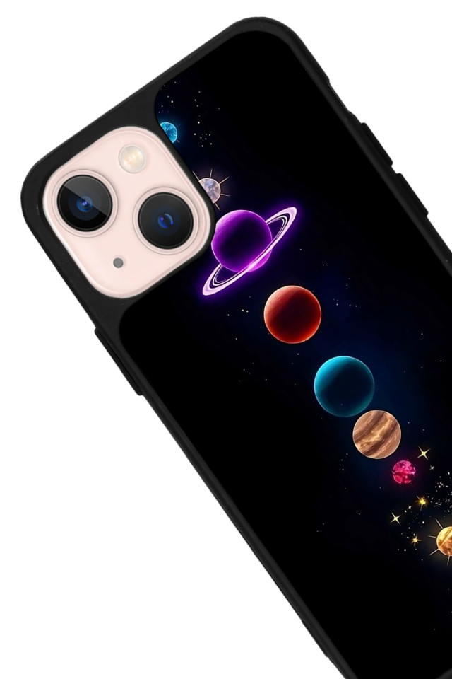 iPhone 13 Mini Uyumlu Uzay Tasarımlı Glossy Premium Kılıf