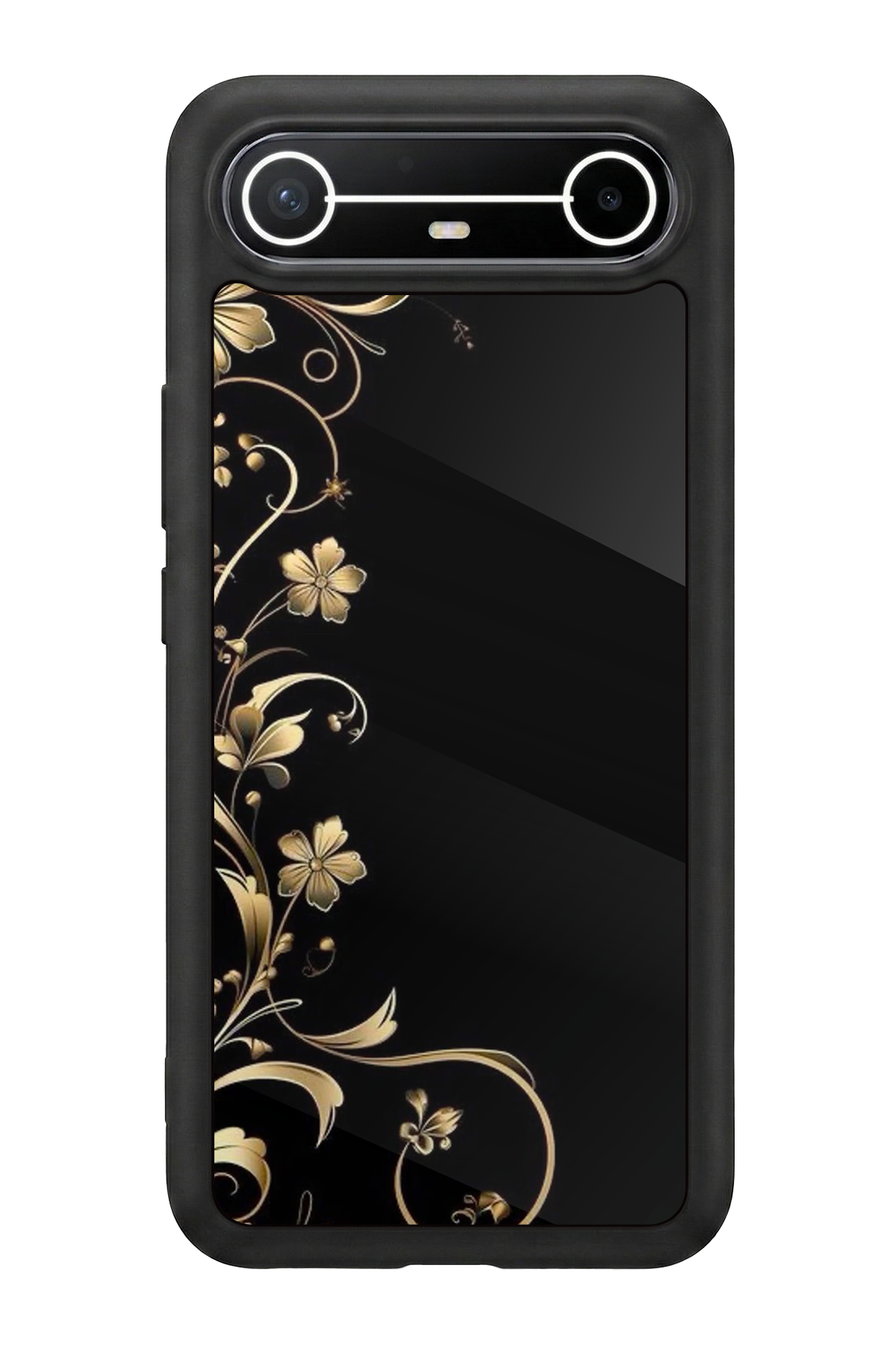 Tecno Spark Slim 5G Uyumlu Yaldizli Cicek Tasarımlı Glossy Premium Kılıf