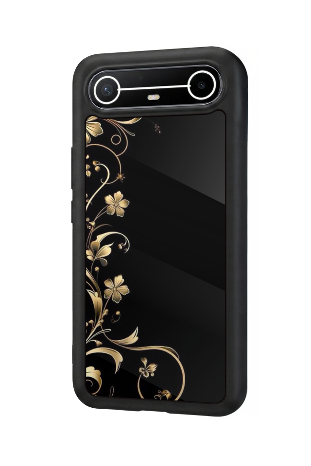 Tecno Spark Slim 5G Uyumlu Yaldizli Cicek Tasarımlı Glossy Premium Kılıf