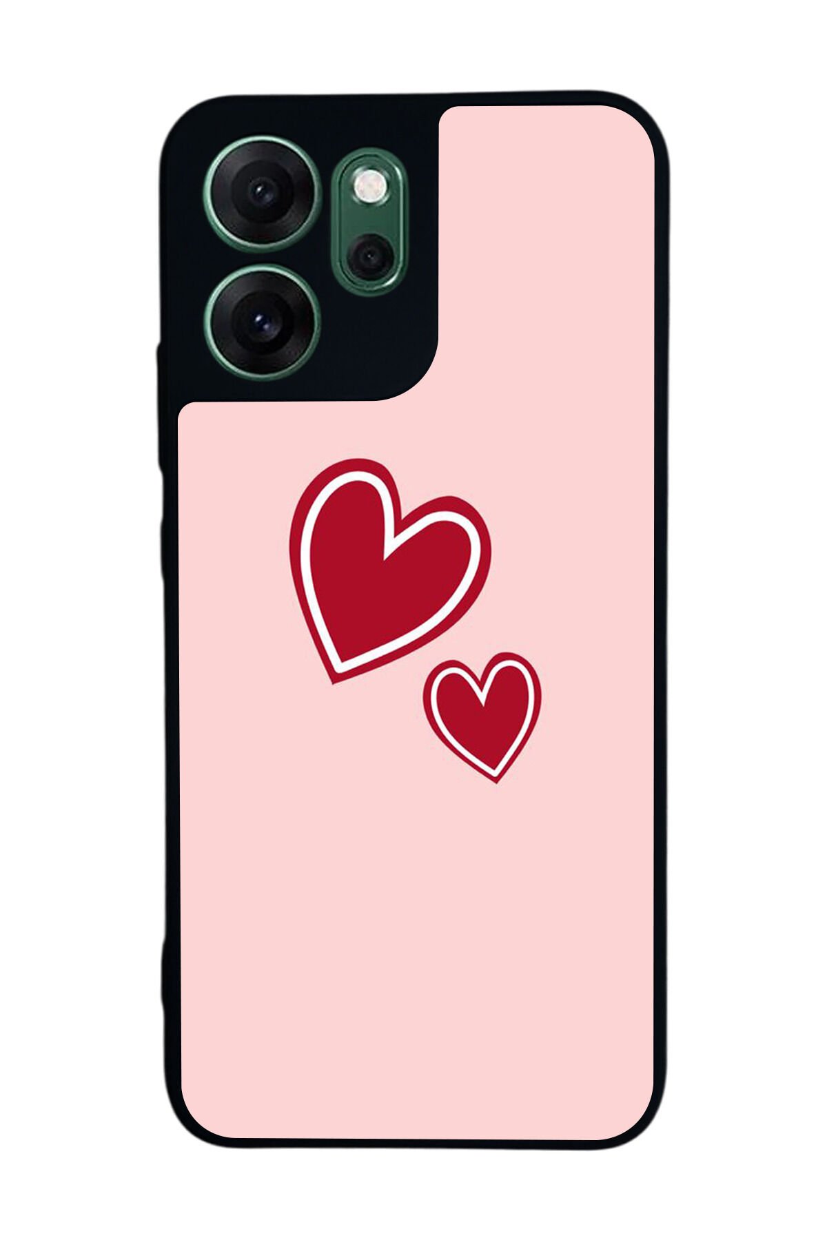 Oppo Reno 14F Uyumlu Kalp Love Tasarımlı Glossy Premium Kılıf