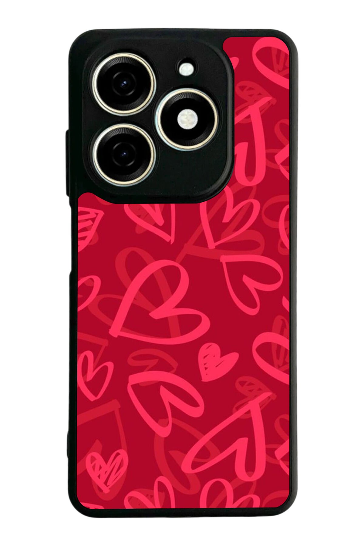 Tecno Spark 20/20C Uyumlu Kalp Love Tasarımlı Glossy Premium Kılıf