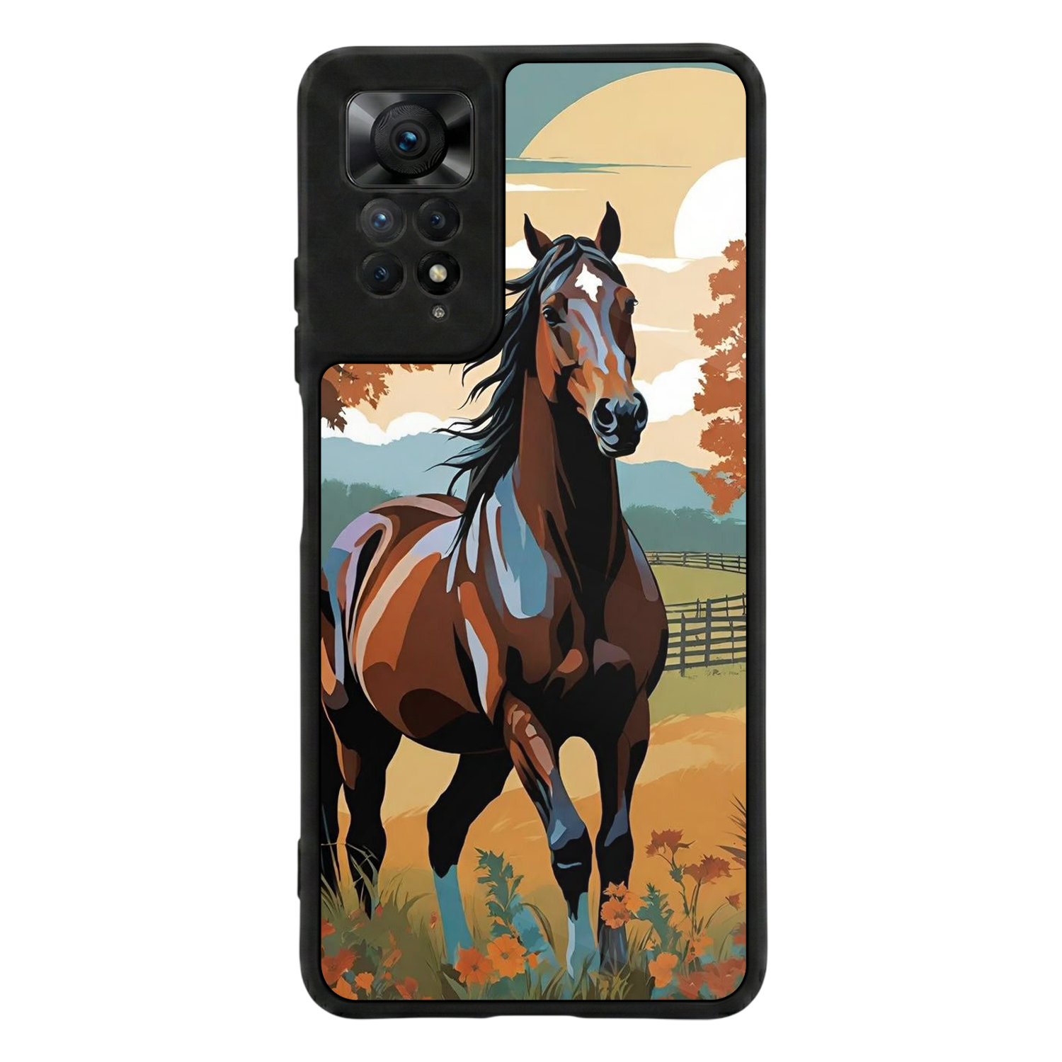 Xiaomi Redmi Note 11 Pro Uyumlu At Horse Tasarımlı Glossy Premium Kılıf