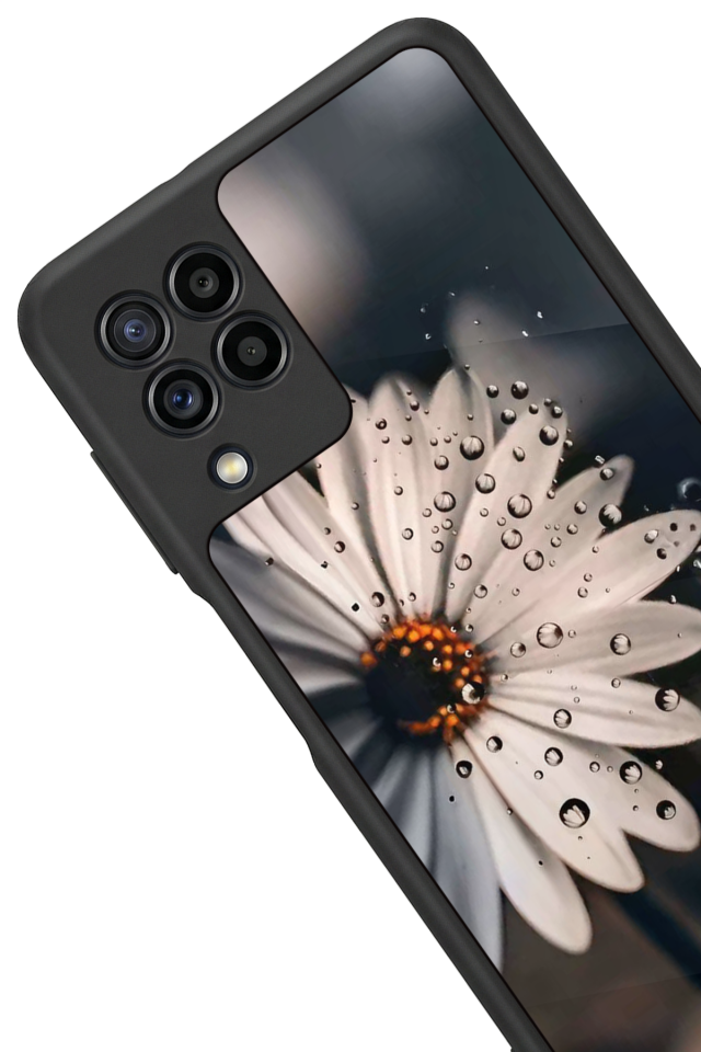 Samsung Galaxy M22 Uyumlu Cicek Tasarımlı Glossy Premium Kılıf