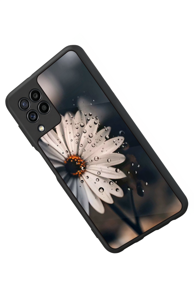 Samsung Galaxy M22 Uyumlu Cicek Tasarımlı Glossy Premium Kılıf