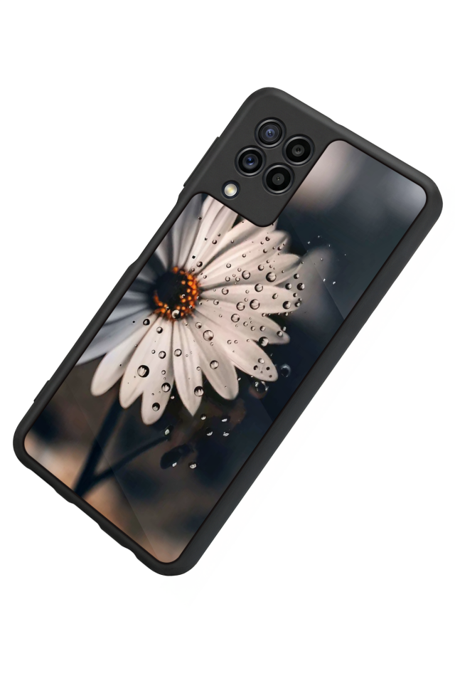 Samsung Galaxy M22 Uyumlu Cicek Tasarımlı Glossy Premium Kılıf