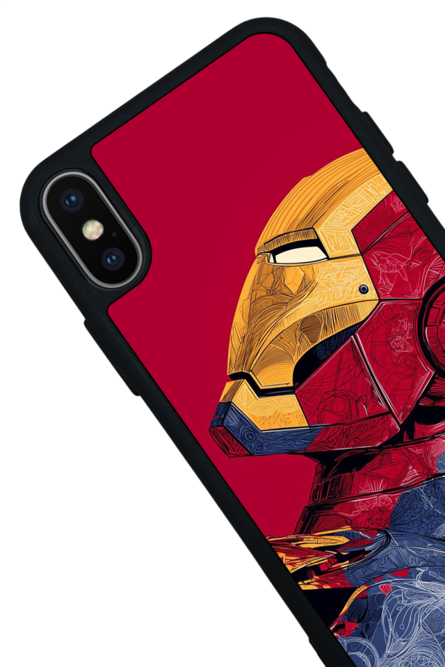 iPhone X/ XS Uyumlu  Iron Man ( Demir Adam ) Tasarımlı Glossy Premium Kılıf
