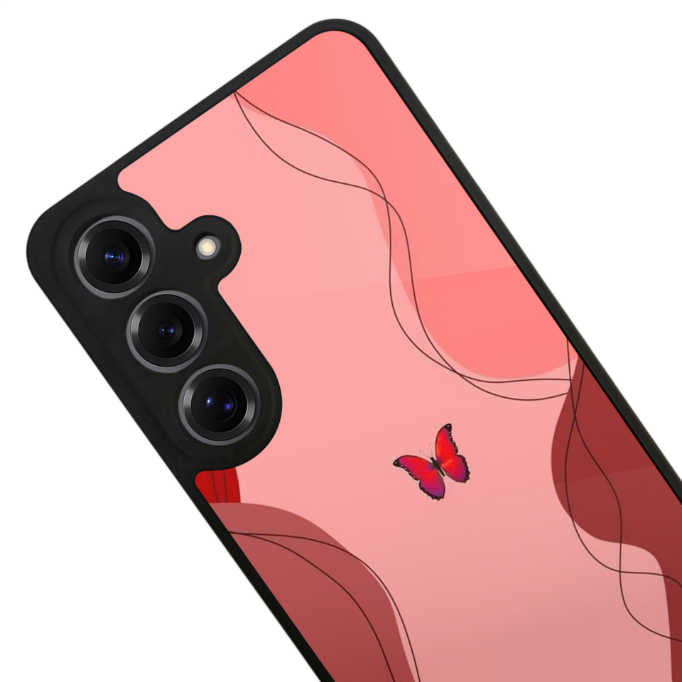 Samsung Galaxy S25 Uyumlu Kelebek Tasarımlı Glossy Premium Kılıf