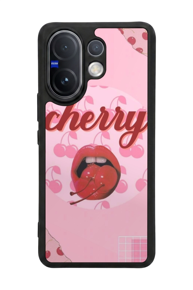 Vivo V60 Uyumlu Kiraz Tasarımlı Glossy Premium Kılıf