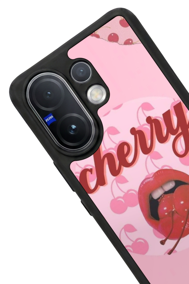 Vivo V60 Uyumlu Kiraz Tasarımlı Glossy Premium Kılıf