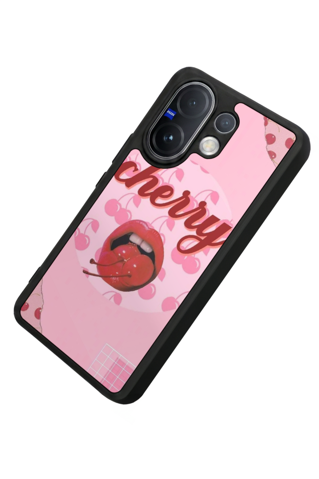 Vivo V60 Uyumlu Kiraz Tasarımlı Glossy Premium Kılıf