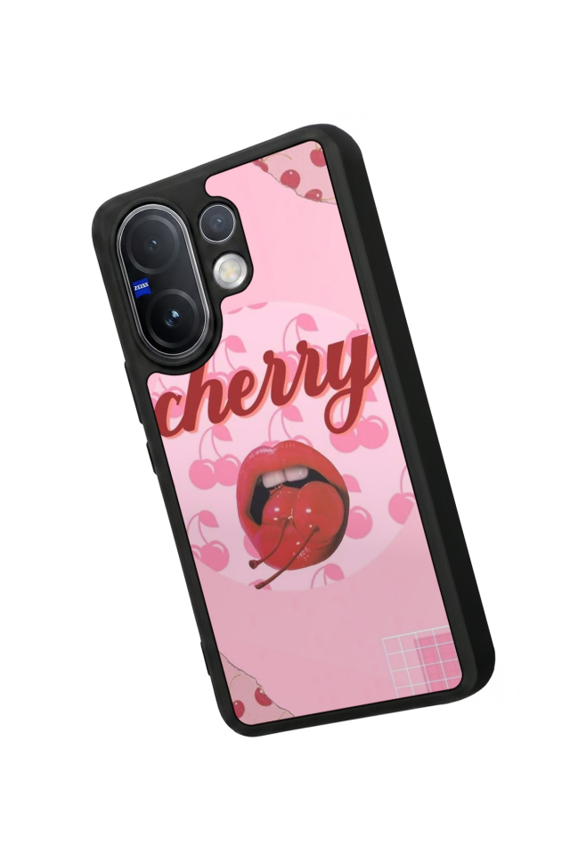Vivo V60 Uyumlu Kiraz Tasarımlı Glossy Premium Kılıf