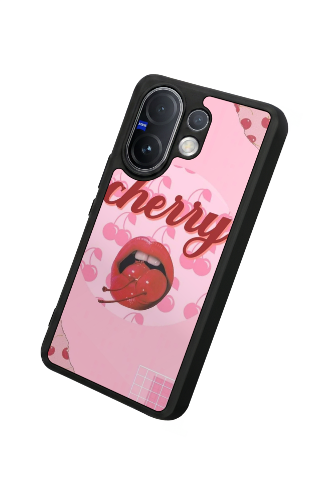 Vivo V60 Uyumlu Kiraz Tasarımlı Glossy Premium Kılıf