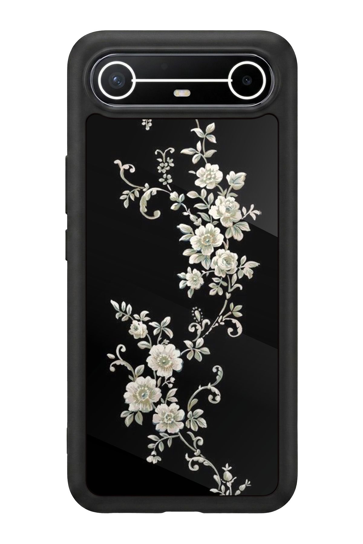 Tecno Spark Slim 5G Uyumlu Yaldizli Cicek Tasarımlı Glossy Premium Kılıf