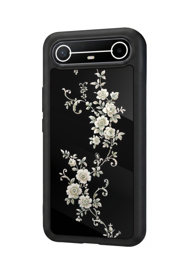 Tecno Spark Slim 5G Uyumlu Yaldizli Cicek Tasarımlı Glossy Premium Kılıf