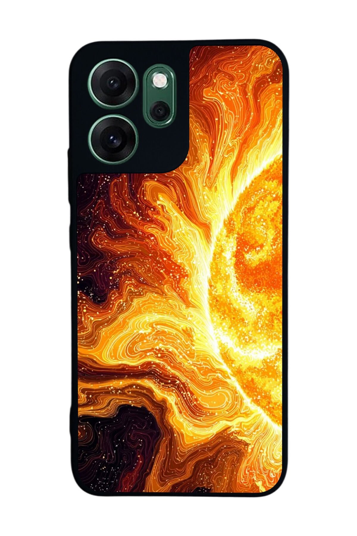 Oppo Reno 14F Uyumlu Güneş Tasarımlı Glossy Premium Kılıf