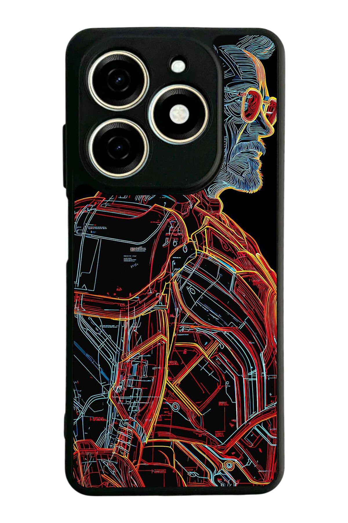 Tecno Spark 20/20C Uyumlu Iron Man ( Demir Adam ) Tasarımlı Glossy Premium Kılıf
