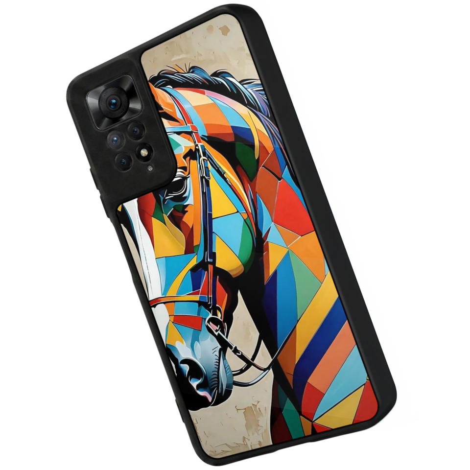 Xiaomi Redmi Note 11 Pro Uyumlu At Horse Tasarımlı Glossy Premium Kılıf