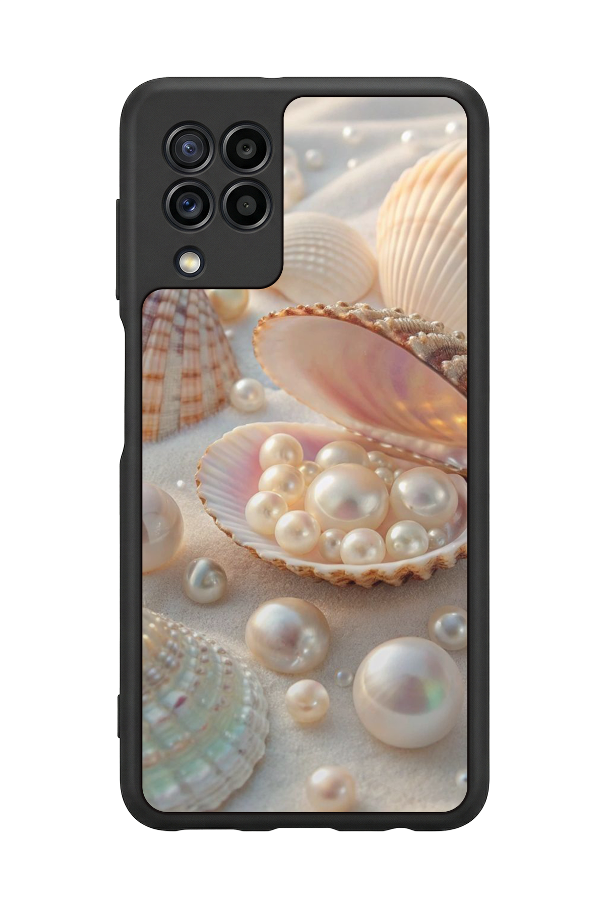 Samsung Galaxy M32 Uyumlu  İnci Tasarımlı Glossy Premium Kılıf