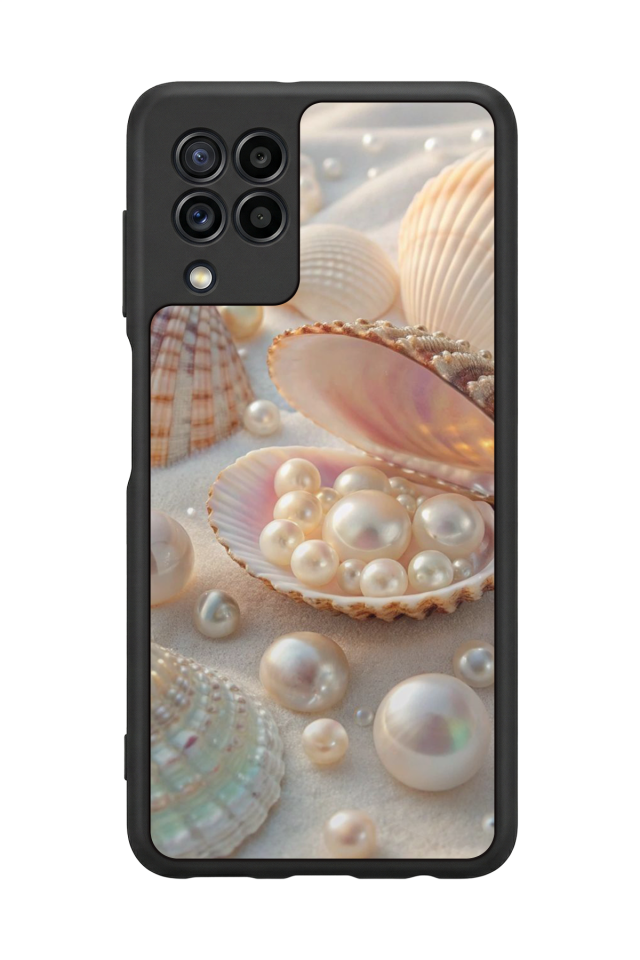 Samsung Galaxy M32 Uyumlu  İnci Tasarımlı Glossy Premium Kılıf