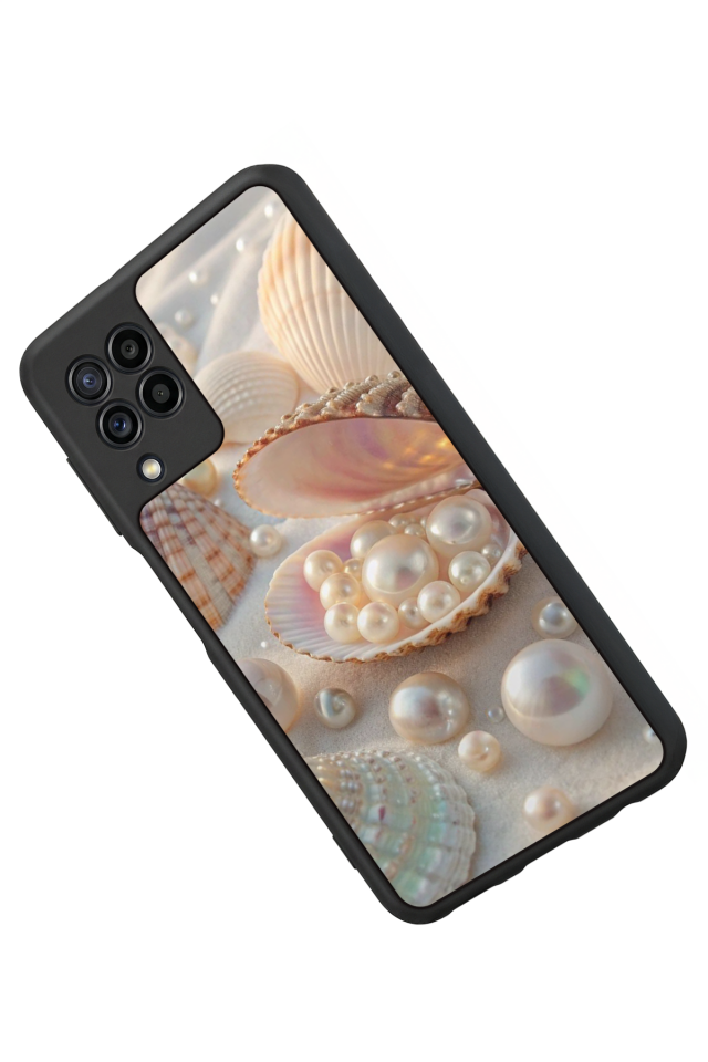 Samsung Galaxy M32 Uyumlu  İnci Tasarımlı Glossy Premium Kılıf