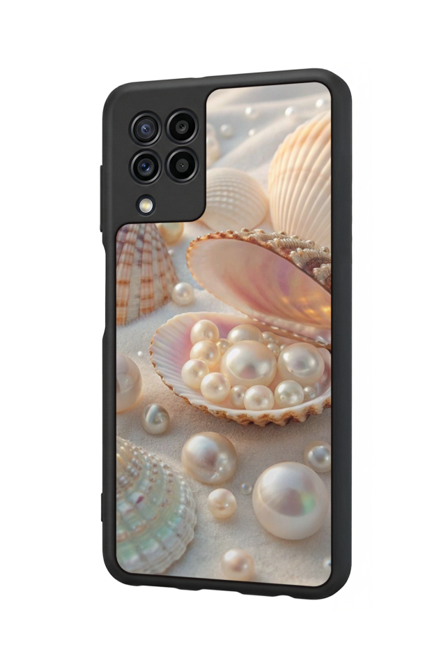 Samsung Galaxy M32 Uyumlu  İnci Tasarımlı Glossy Premium Kılıf