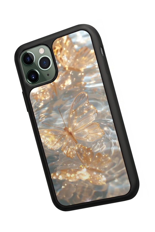 iPhone 11 Pro Max Uyumlu Kelebek Tasarımlı Glossy Premium Kılıf