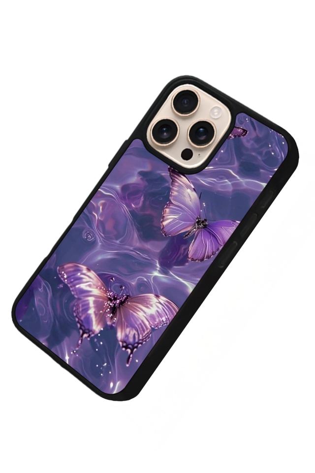 iPhone 14 Pro Uyumlu Kelebek Tasarımlı Glossy Premium Kılıf