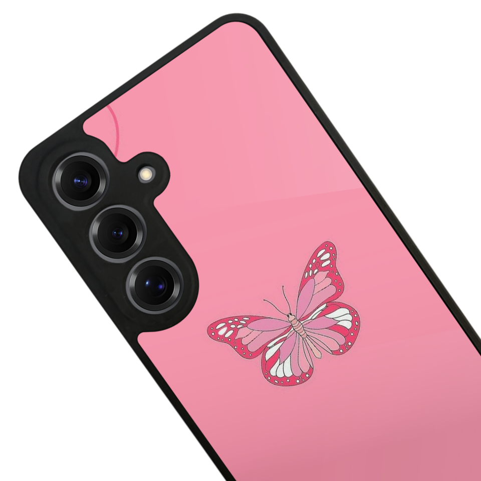 Samsung Galaxy S25 Uyumlu Kelebek Tasarımlı Glossy Premium Kılıf