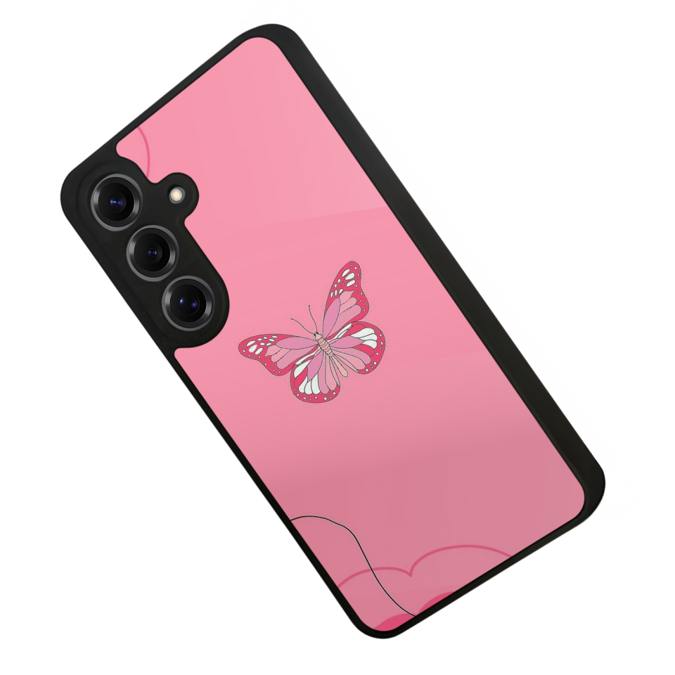 Samsung Galaxy S25 Uyumlu Kelebek Tasarımlı Glossy Premium Kılıf