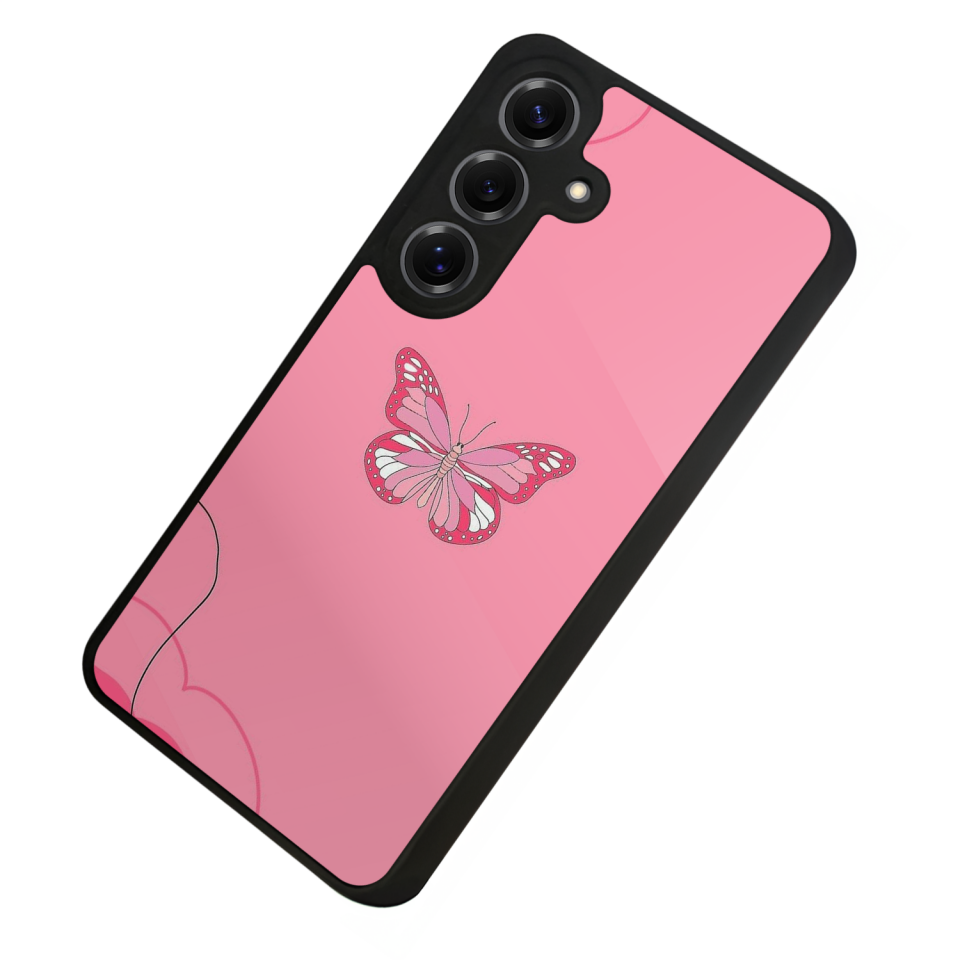 Samsung Galaxy S25 Uyumlu Kelebek Tasarımlı Glossy Premium Kılıf