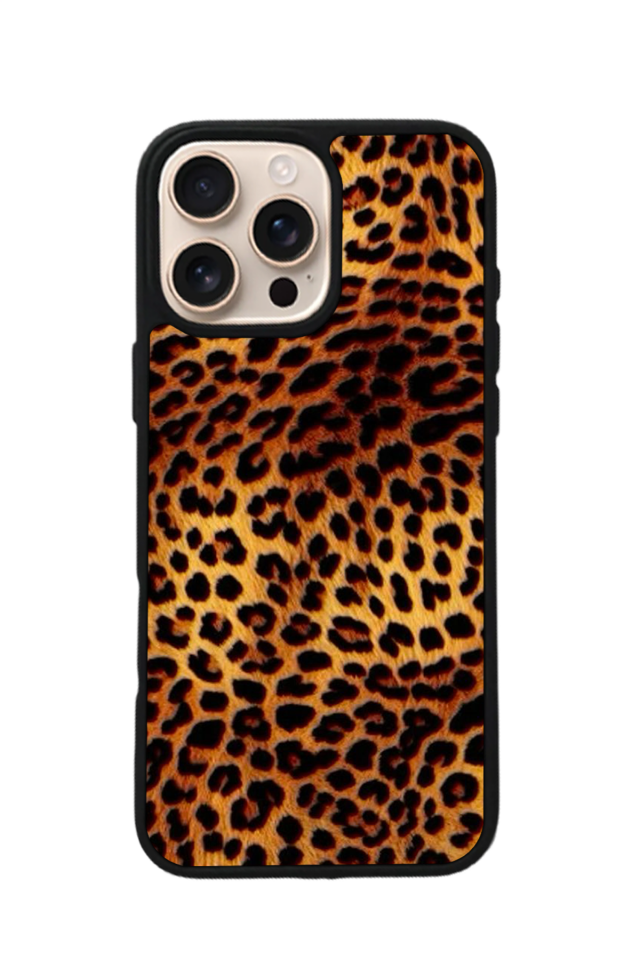 iPhone 16 Pro Uyumlu Leopar Tasarımlı Glossy Premium Kılıf