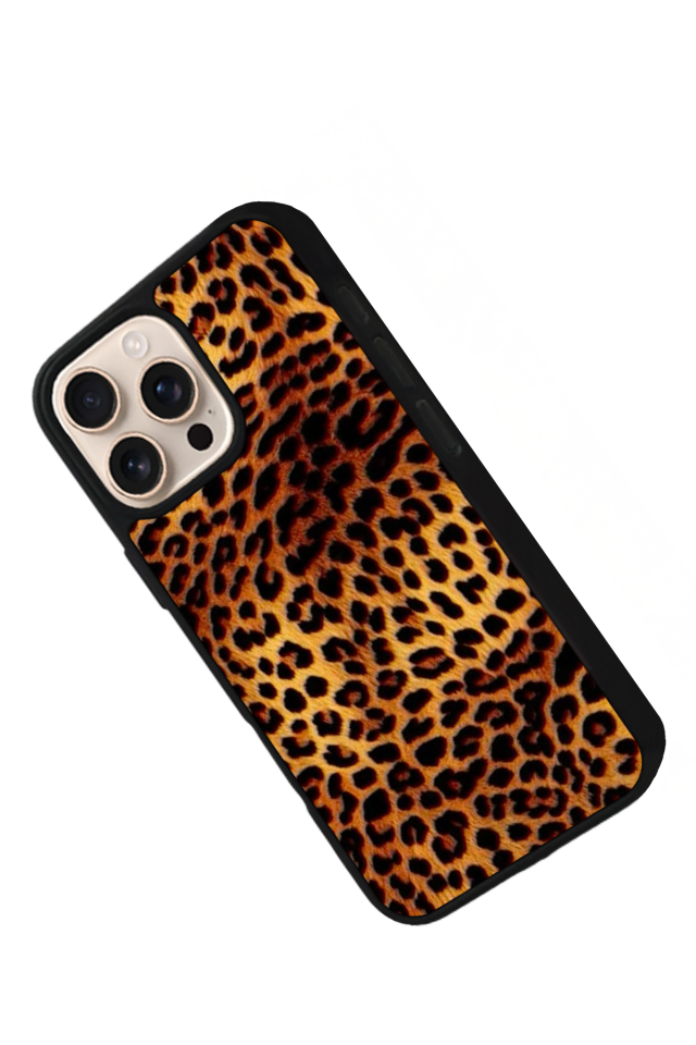iPhone 16 Pro Uyumlu Leopar Tasarımlı Glossy Premium Kılıf