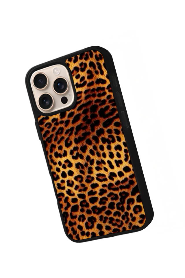 iPhone 16 Pro Uyumlu Leopar Tasarımlı Glossy Premium Kılıf