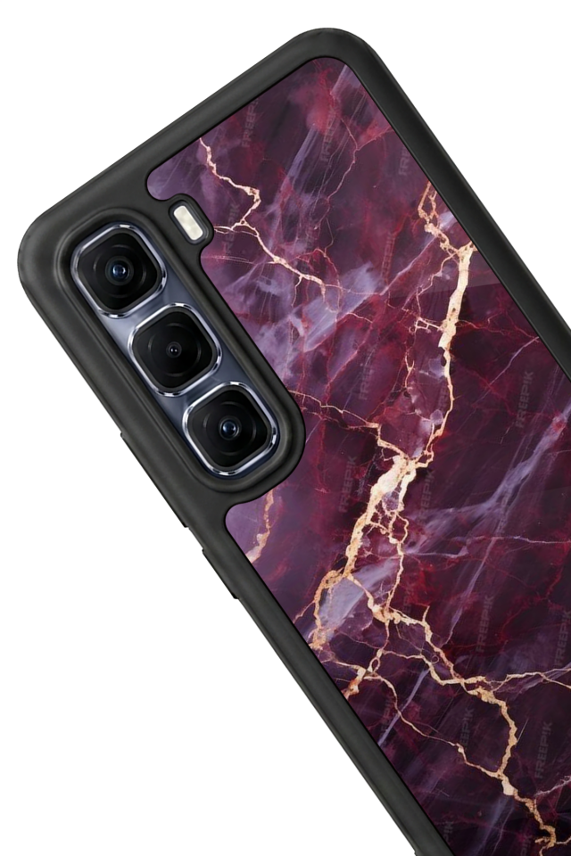 Infinix Hot 60 Pro Plus Uyumlu Mermer Marble Tasarımlı Glossy Premium Kılıf