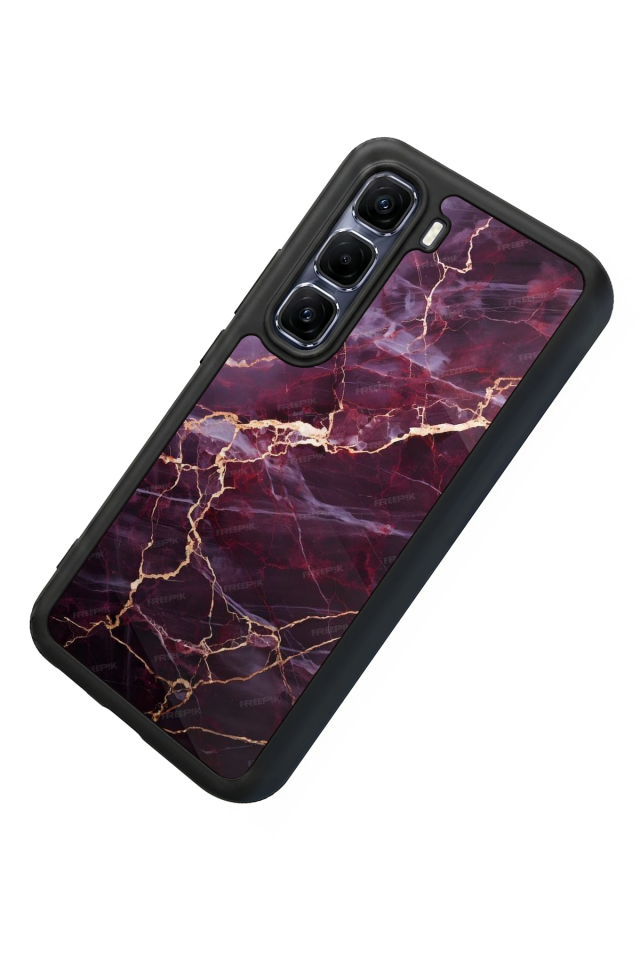 Infinix Hot 60 Pro Plus Uyumlu Mermer Marble Tasarımlı Glossy Premium Kılıf