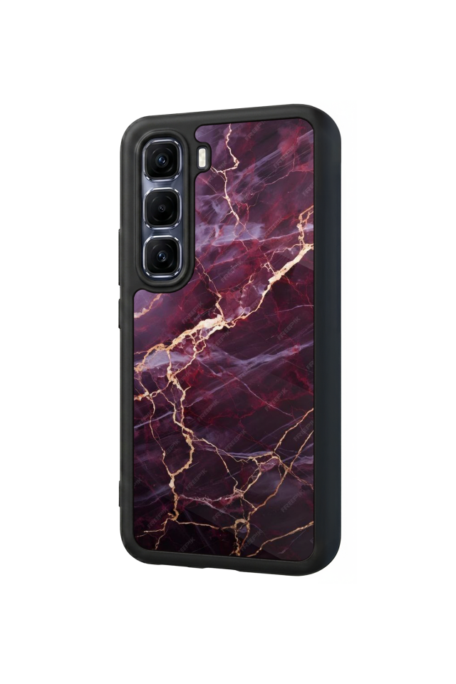Infinix Hot 60 Pro Plus Uyumlu Mermer Marble Tasarımlı Glossy Premium Kılıf