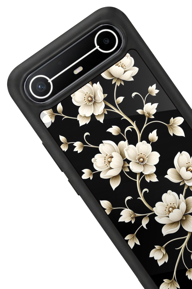 Tecno Spark Slim 5G Uyumlu Yaldizli Cicek Tasarımlı Glossy Premium Kılıf