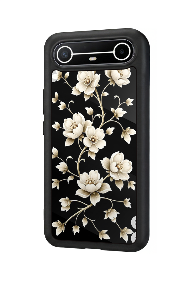 Tecno Spark Slim 5G Uyumlu Yaldizli Cicek Tasarımlı Glossy Premium Kılıf