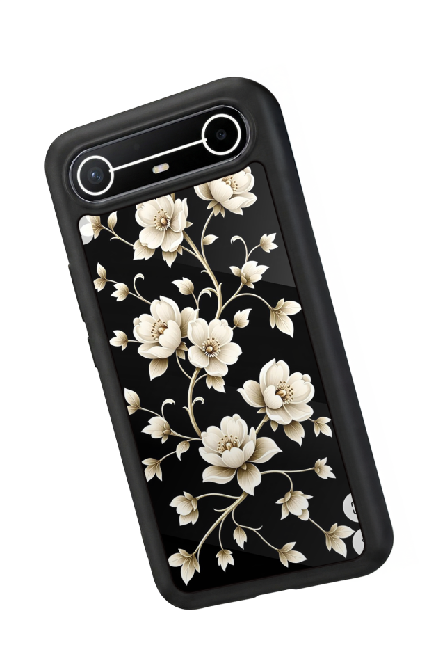 Tecno Spark Slim 5G Uyumlu Yaldizli Cicek Tasarımlı Glossy Premium Kılıf