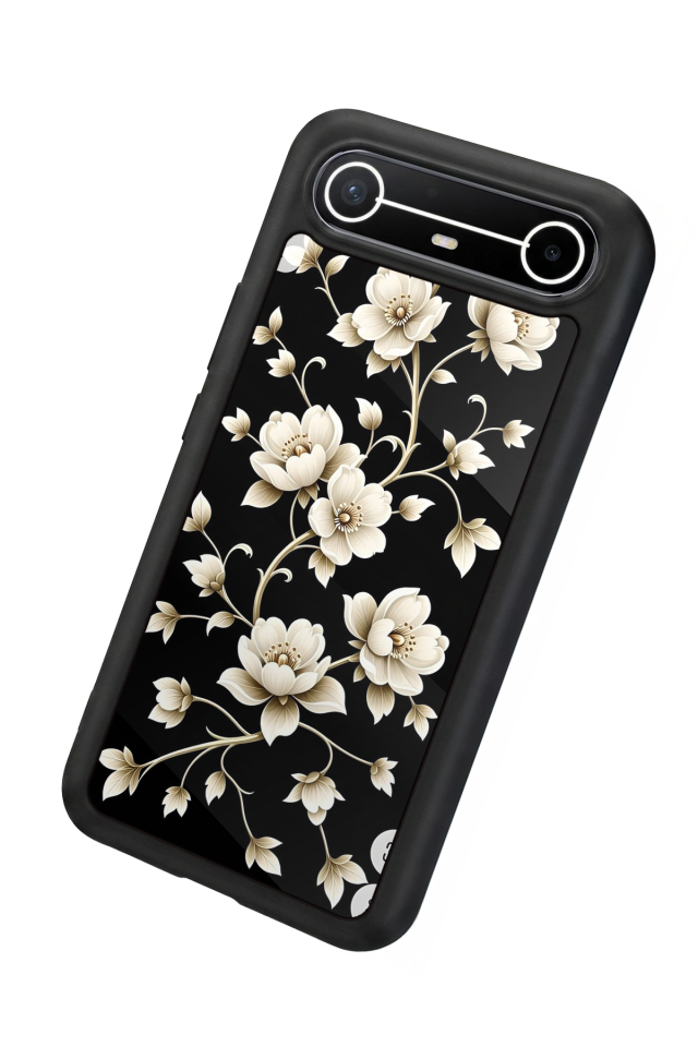 Tecno Spark Slim 5G Uyumlu Yaldizli Cicek Tasarımlı Glossy Premium Kılıf