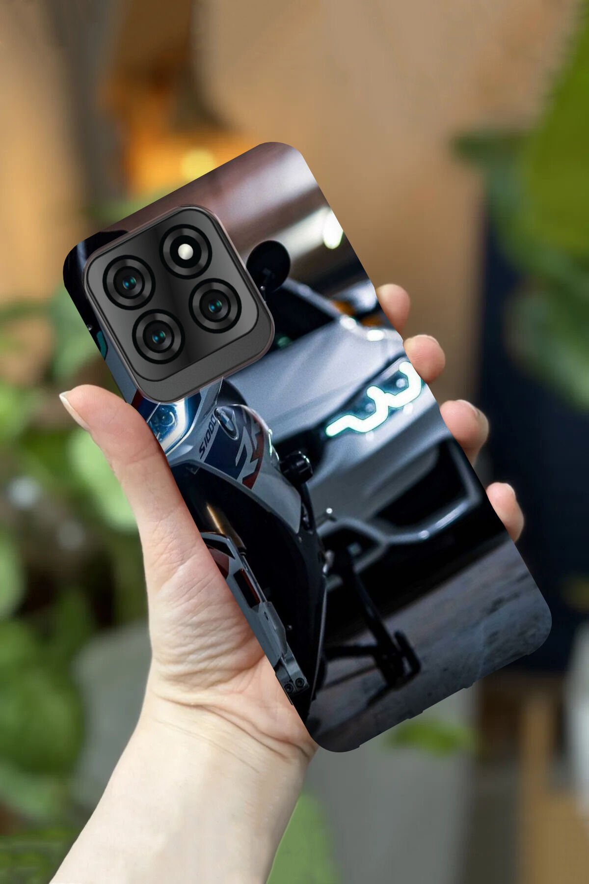 Reeder S71 Uyumlu Kamera Korumalı Araba & Motorbisiklet Desenli HD Baskılı Silikon Kılıf