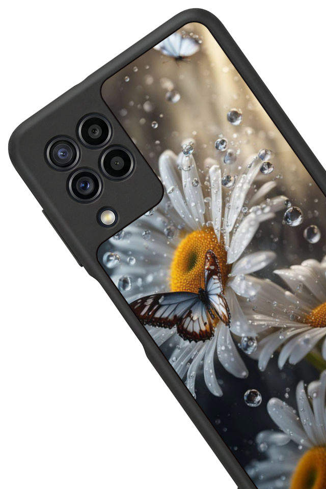 Samsung Galaxy M22 Uyumlu Cicek Tasarımlı Glossy Premium Kılıf