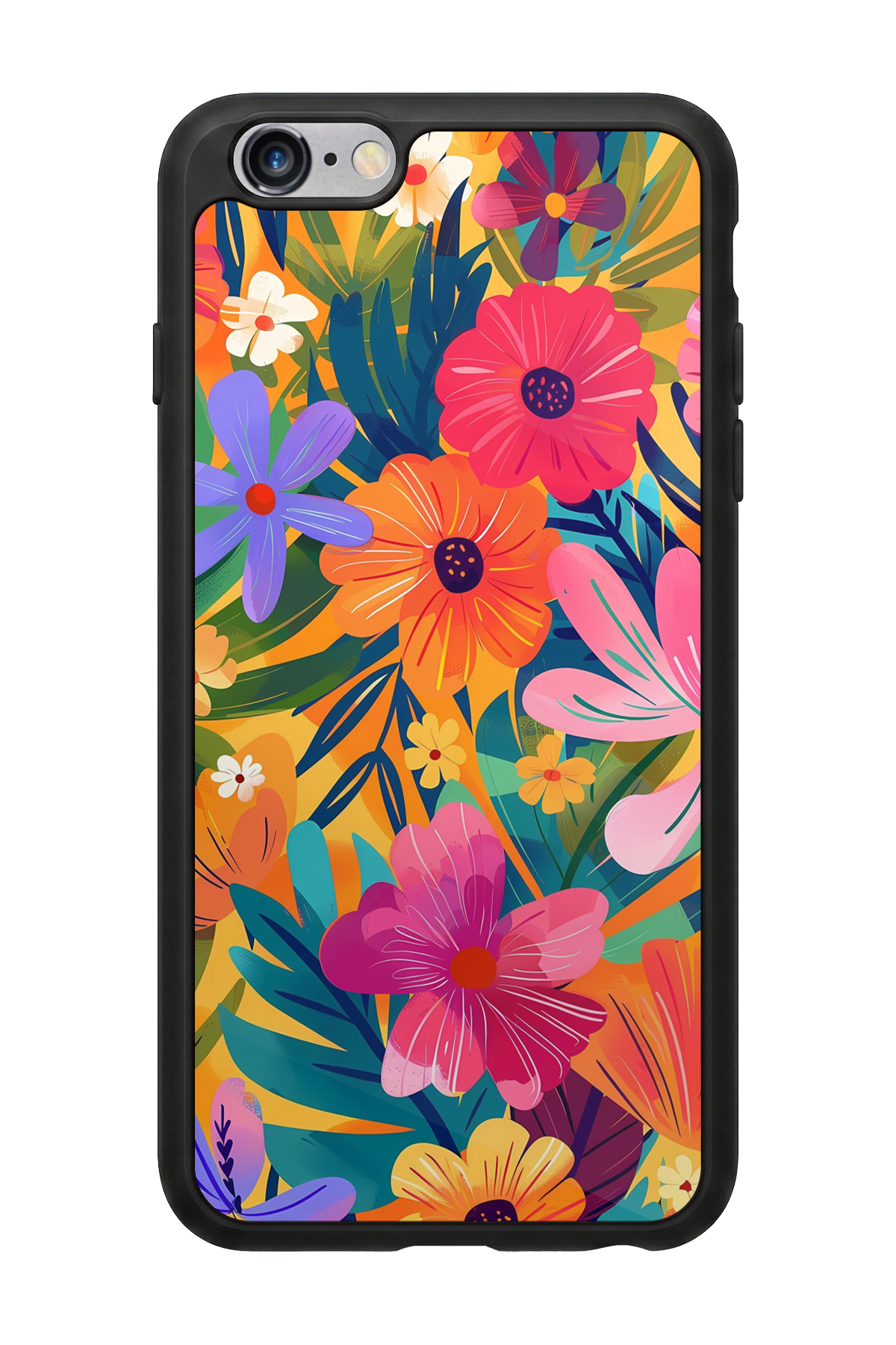 iPhone 6s Plus Uyumlu Floral Tasarımlı Glossy Premium Kılıf