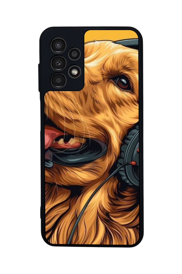 Samsung Galaxy A23 Uyumlu Golden Kopek Tasarımlı Glossy Premium Kılıf