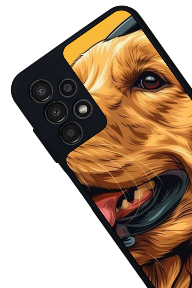 Samsung Galaxy A23 Uyumlu Golden Kopek Tasarımlı Glossy Premium Kılıf