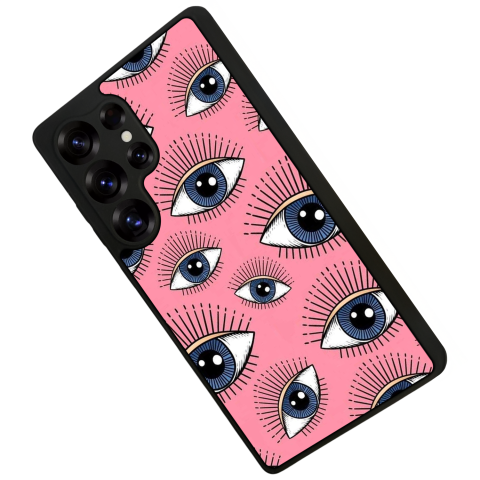 Samsung Galaxy S25 Ultra Uyumlu Göz Tasarımlı Glossy Premium Kılıf