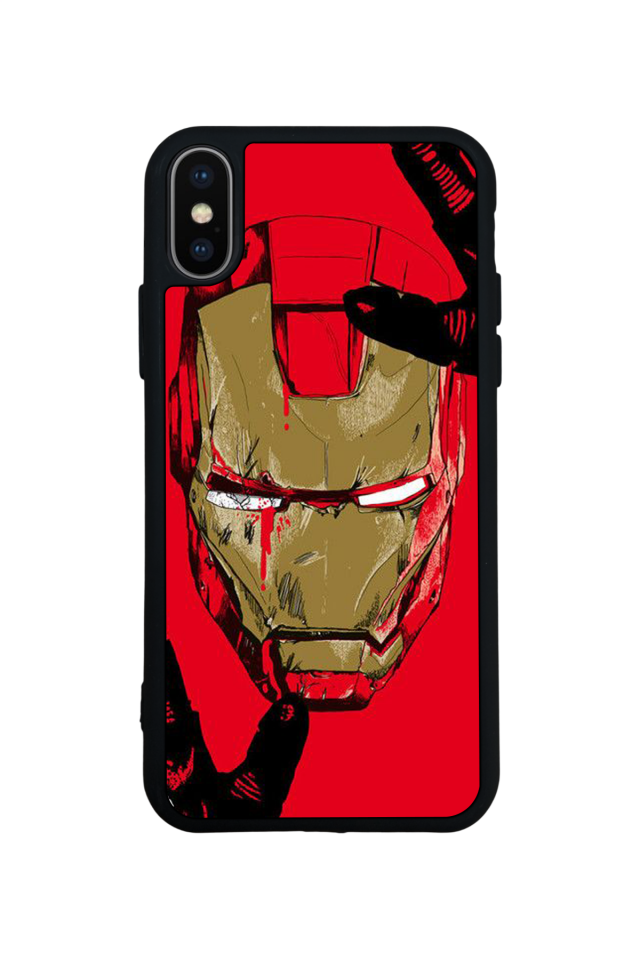 iPhone X/ XS Uyumlu  Iron Man ( Demir Adam ) Tasarımlı Glossy Premium Kılıf