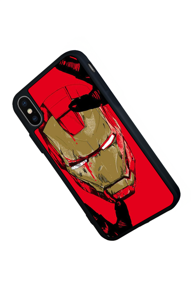 iPhone X/ XS Uyumlu  Iron Man ( Demir Adam ) Tasarımlı Glossy Premium Kılıf