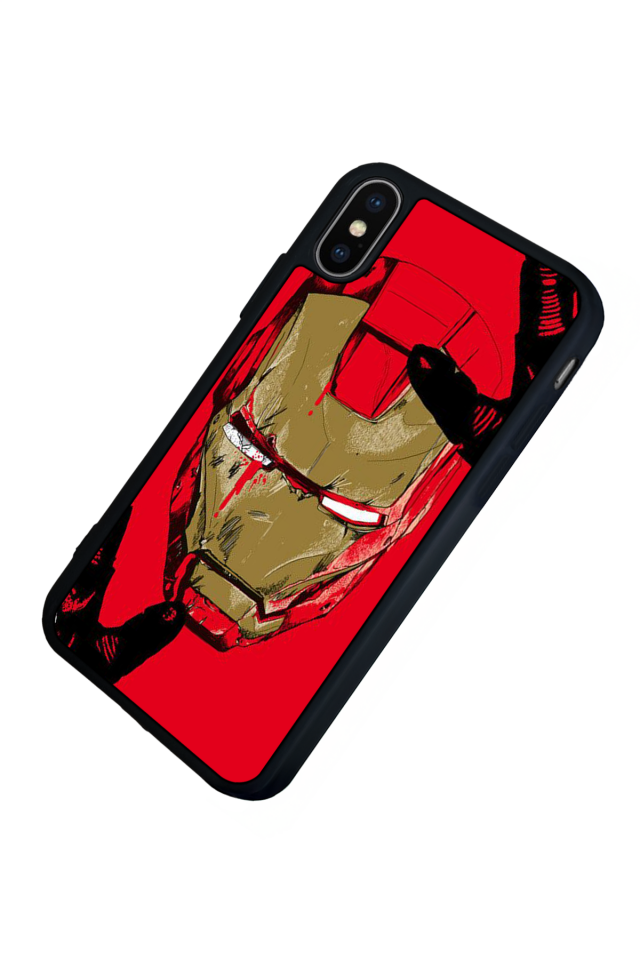 iPhone X/ XS Uyumlu  Iron Man ( Demir Adam ) Tasarımlı Glossy Premium Kılıf